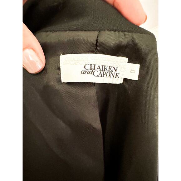 Chaiken and Capone Black Virgin Wool Tuxedo  Blazer Size 0 - Picture 6 of 8